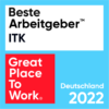 Logo der Great Place To Work Auszeichnung Beste Arbeitgeber ITK 2022