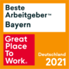 Logo of the Great Place To Work Award Best Employer Bayern 2021