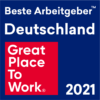 Logo of the Great Place To Work Award Best Employer Germany 2021
