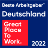 Logo of the Great Place To Work Award Best Employer Germany 2022