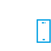Icon of laptop with highlighted cell phone in foreground bottom right corner