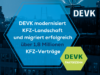 Nachtaufnahme des Kölner DEVK Büros mit DEVK Logo